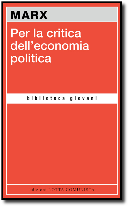 Copertina libro Per la critica dell economia politica