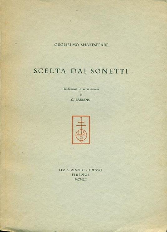 Copertina libro Scelta dai sonetti